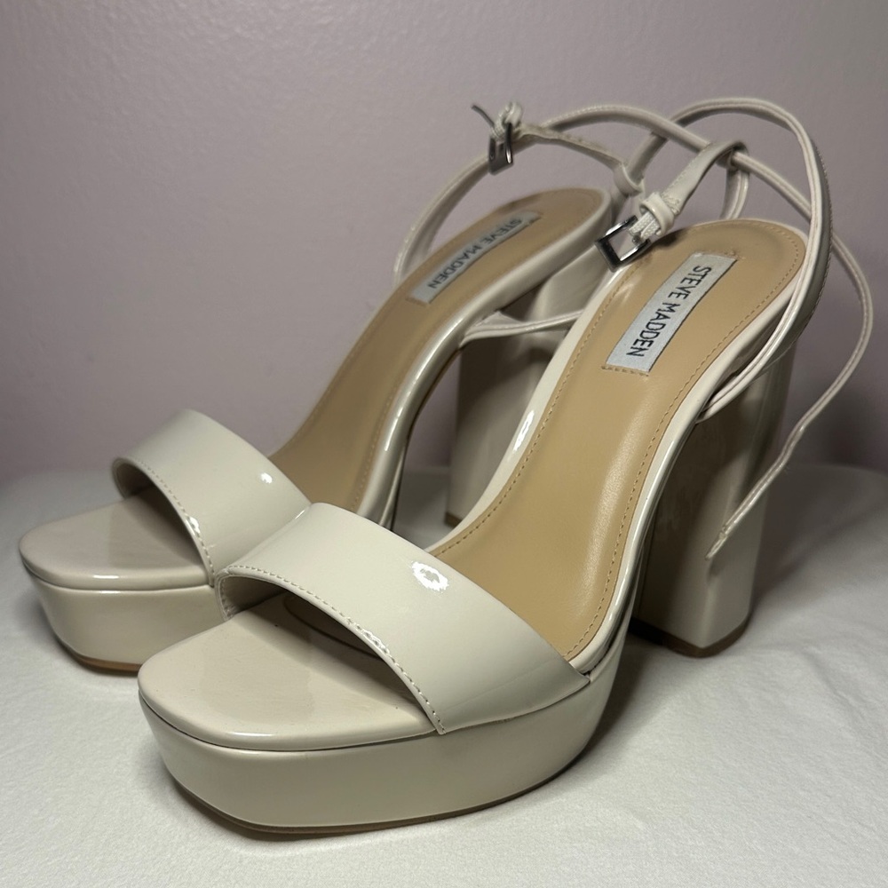 Steve Madden Off-White Platform Heels